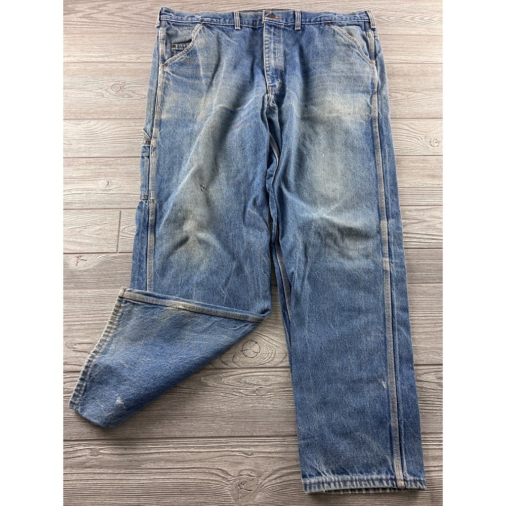 Wild Ass Carpenter Jeans Mens 44x32 Blue Denim Work Utility Pants 1983W Canada